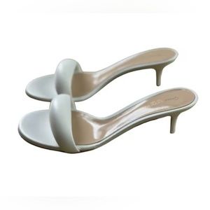 Bijoux White Leather Mules/Sandals